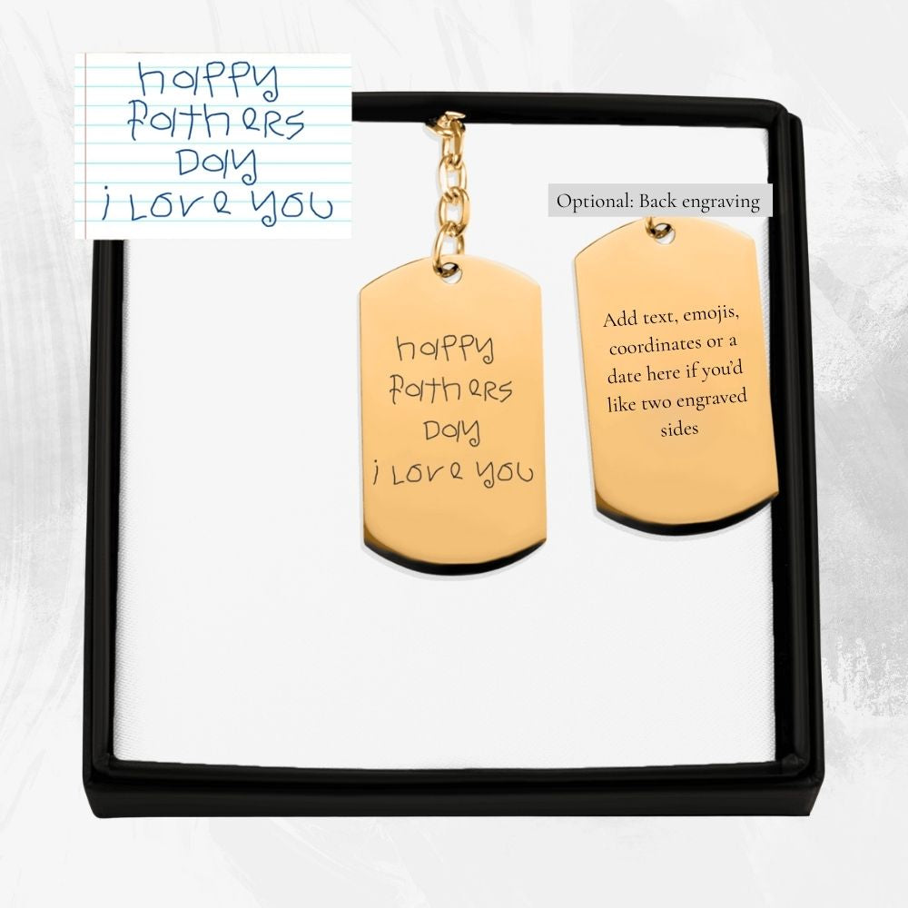 Your Handwritten Message - Tag Keychain