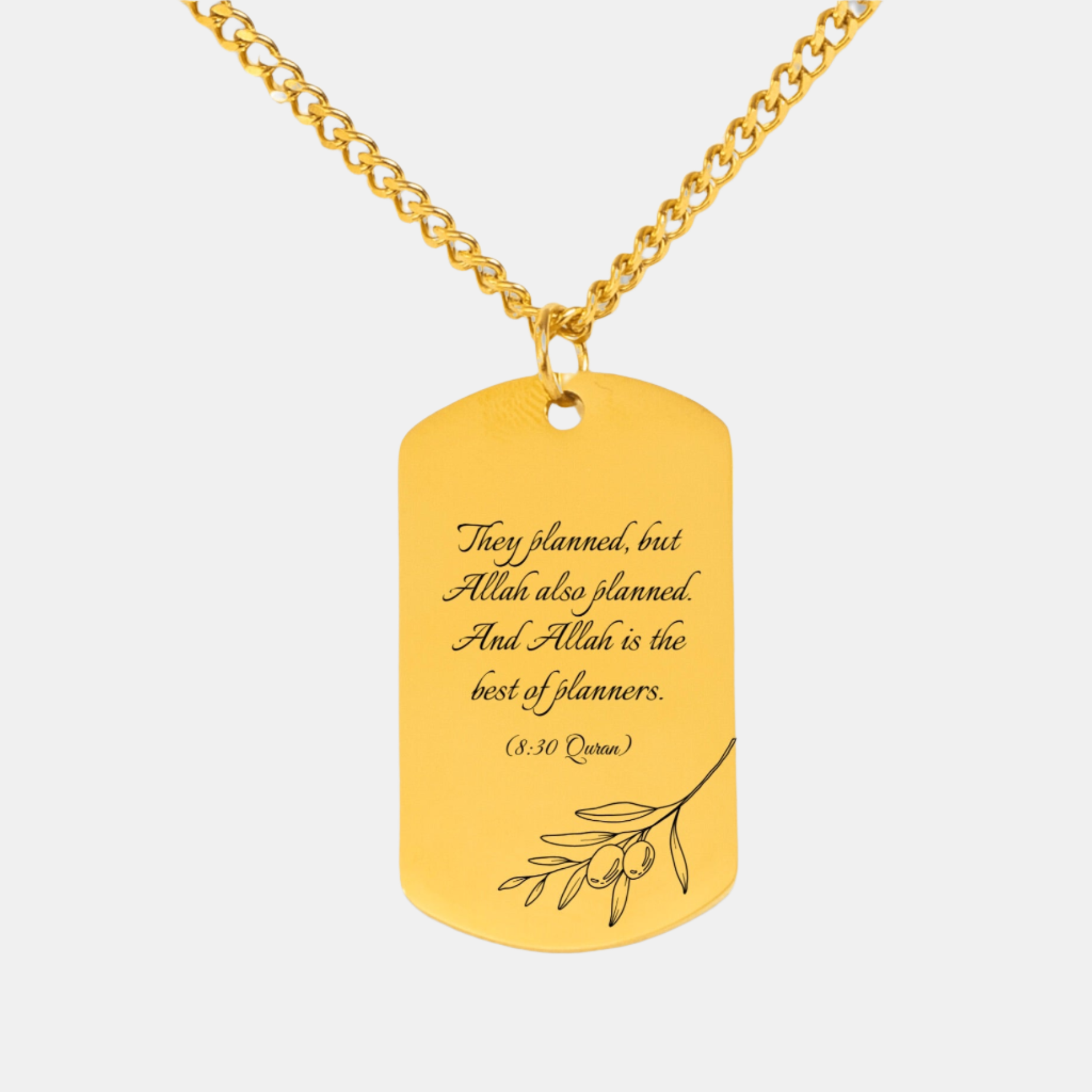 The Olive Tree Branch – Cuban Chain Tag Necklace [8:30]