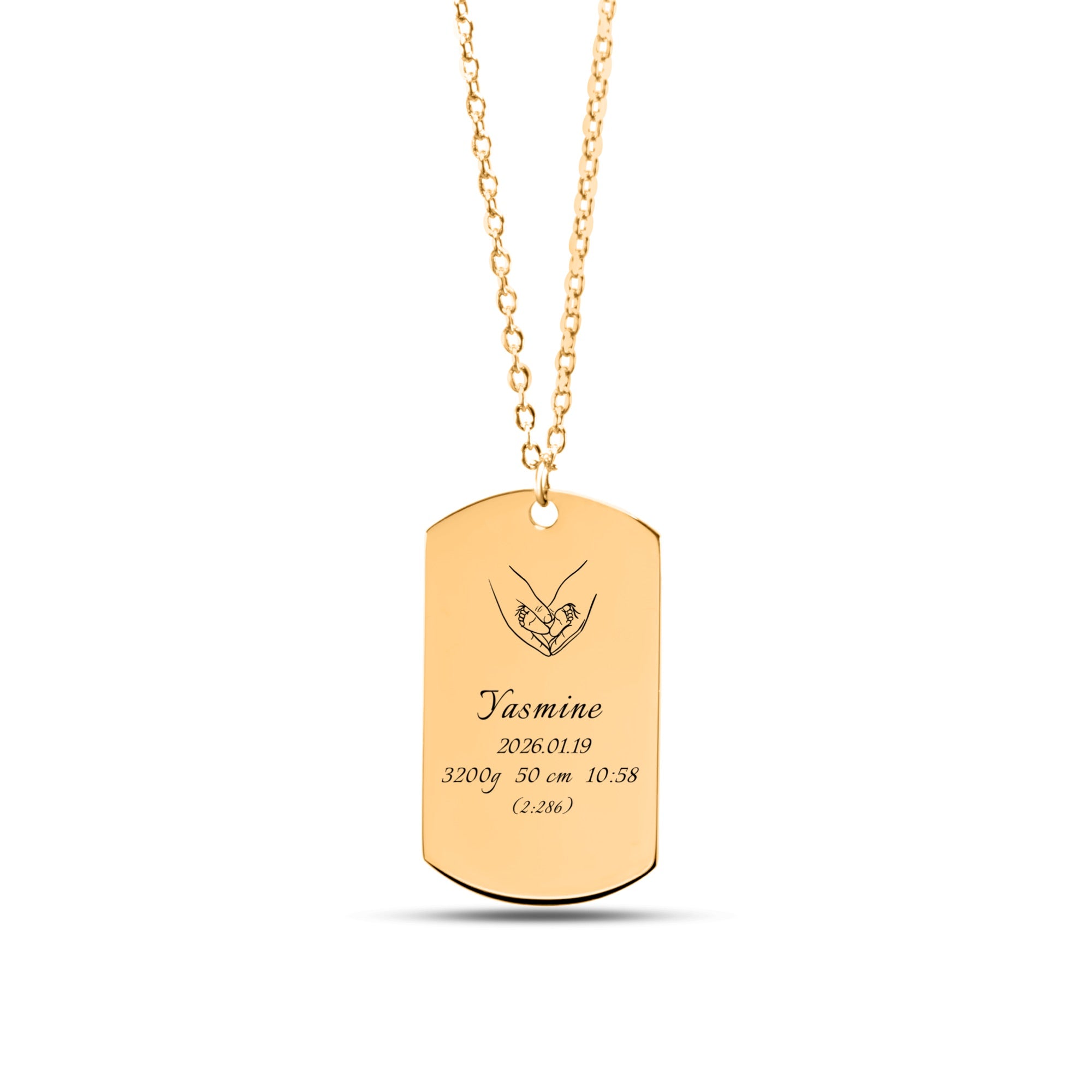 Your arrival changed everything – Fine Chain Tag Necklace (Personalized)