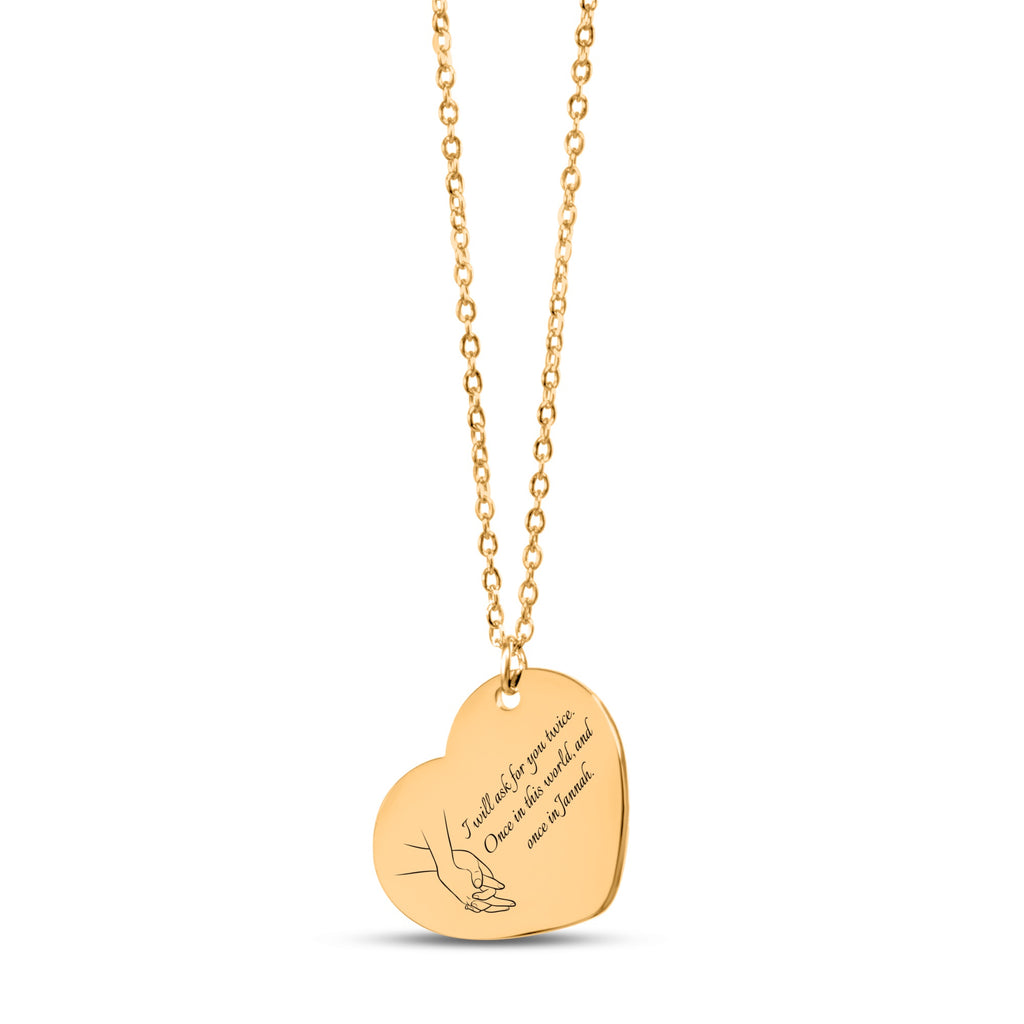 "I will ask for you twice" - Fine Chain Heart Necklace