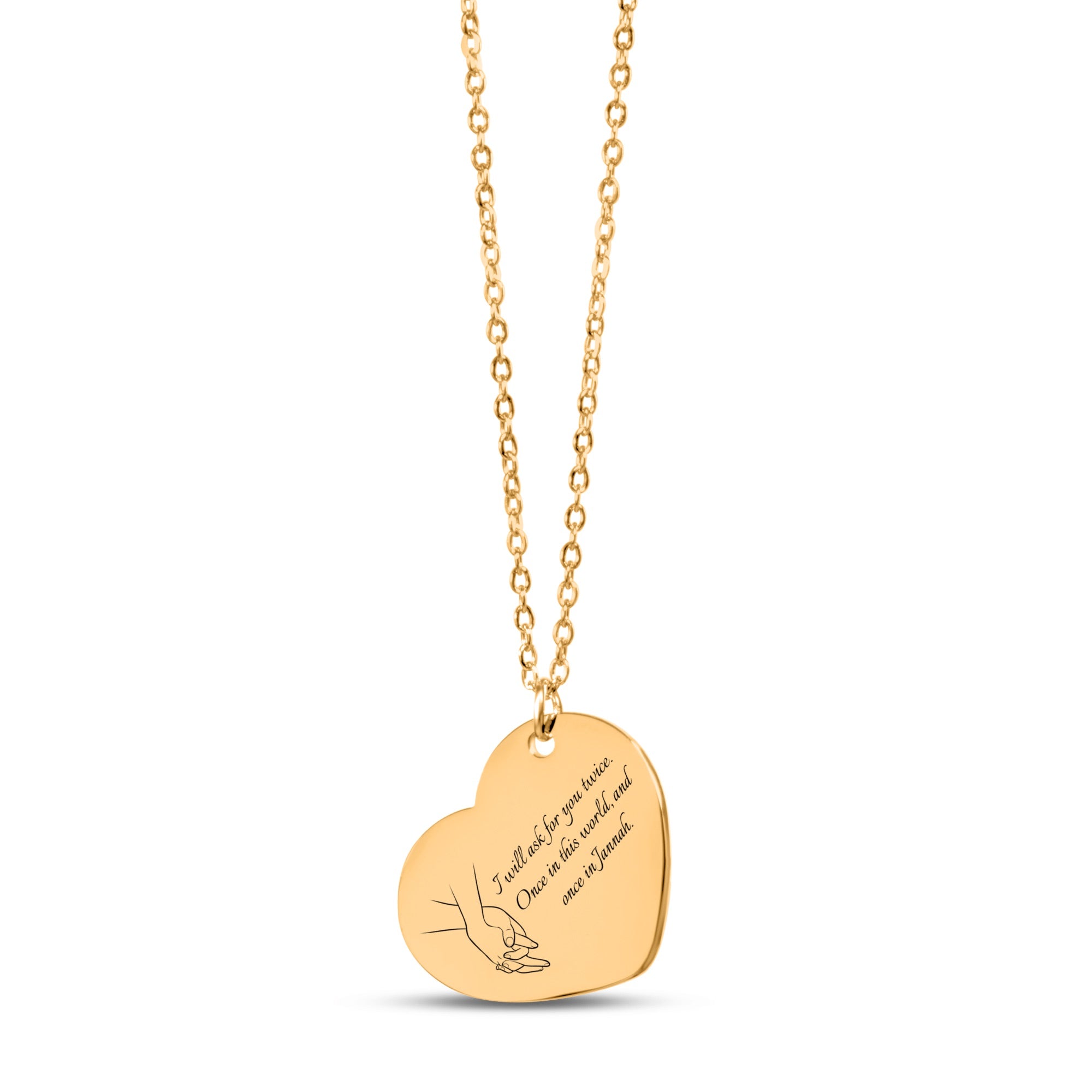 "I will ask for you twice" - Fine Chain Heart Necklace