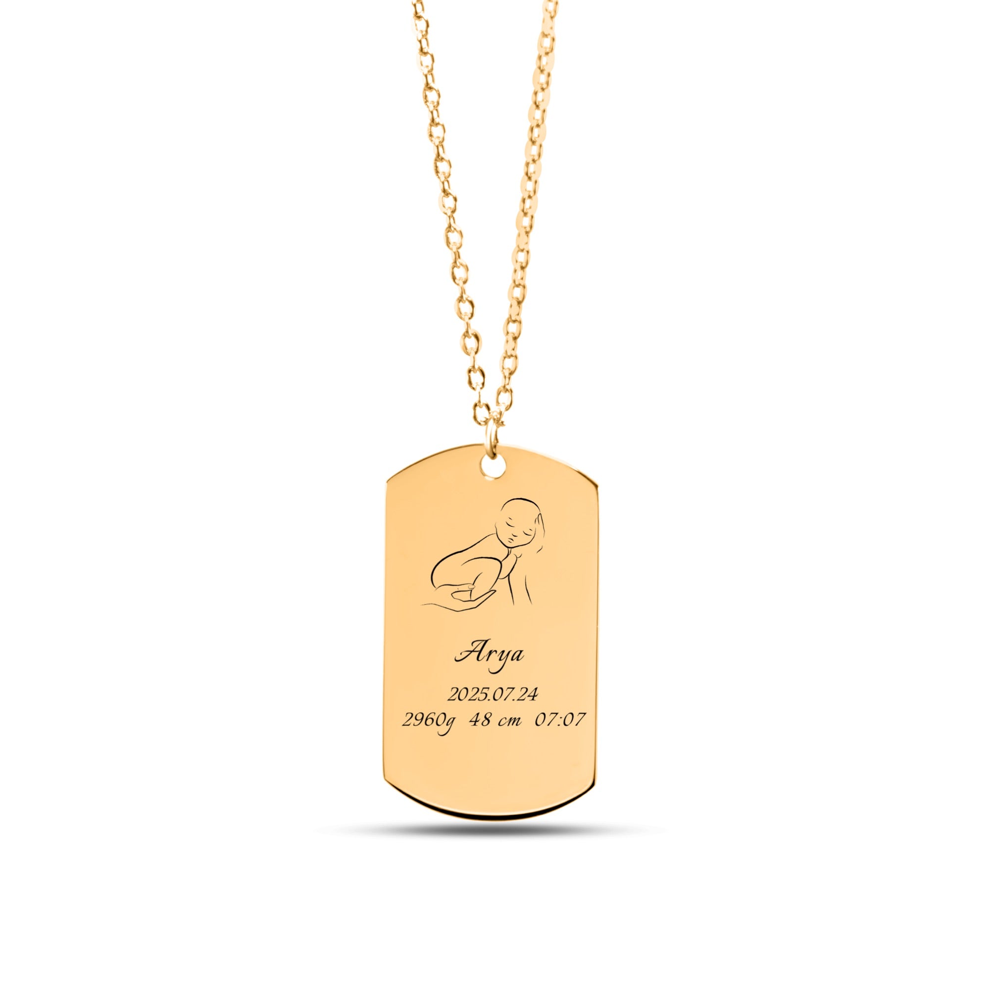 Custom Birth Gift - Tag Necklace