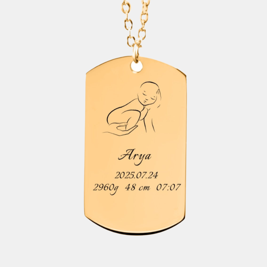 Custom Birth Gift - Tag Necklace