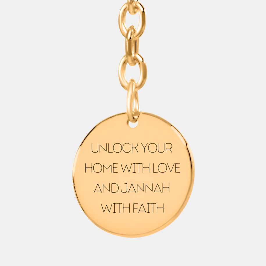 Unlock your home with love, and Jannah with faith - Coin Keychain