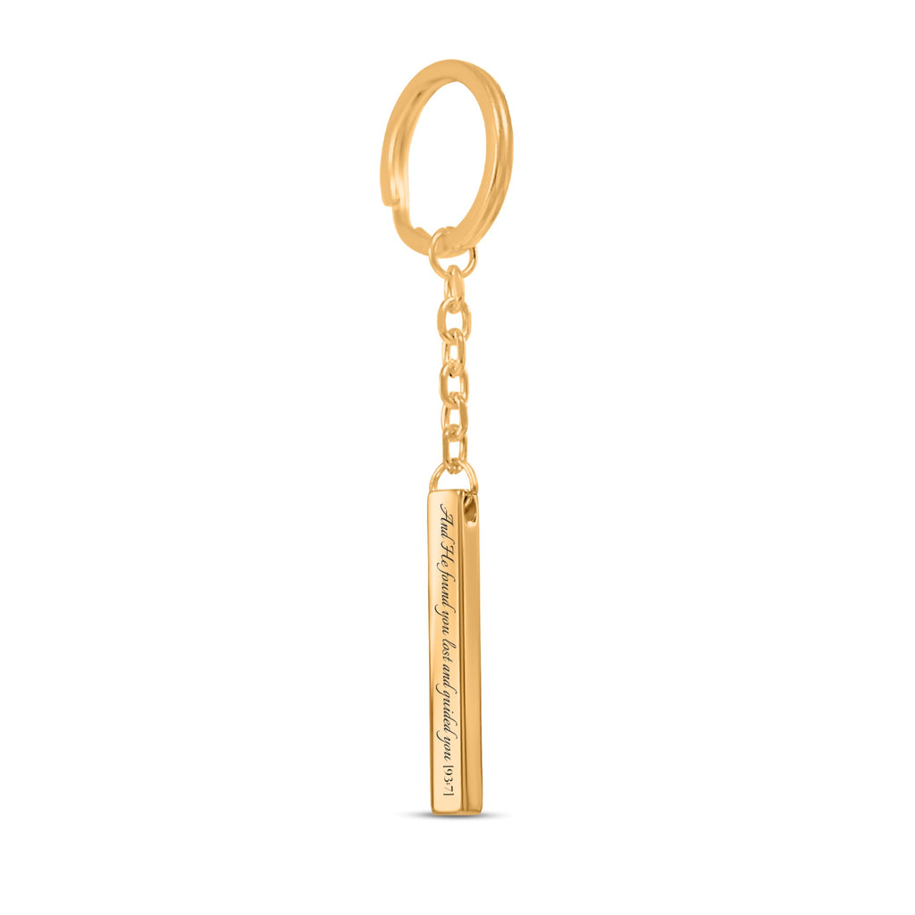 "And He found you lost and guided you [93:7]" - 3D Bar Keychain