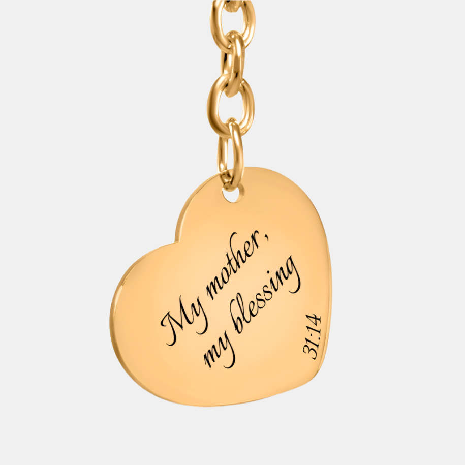 My Mother, My Blessing - Heart Keychain