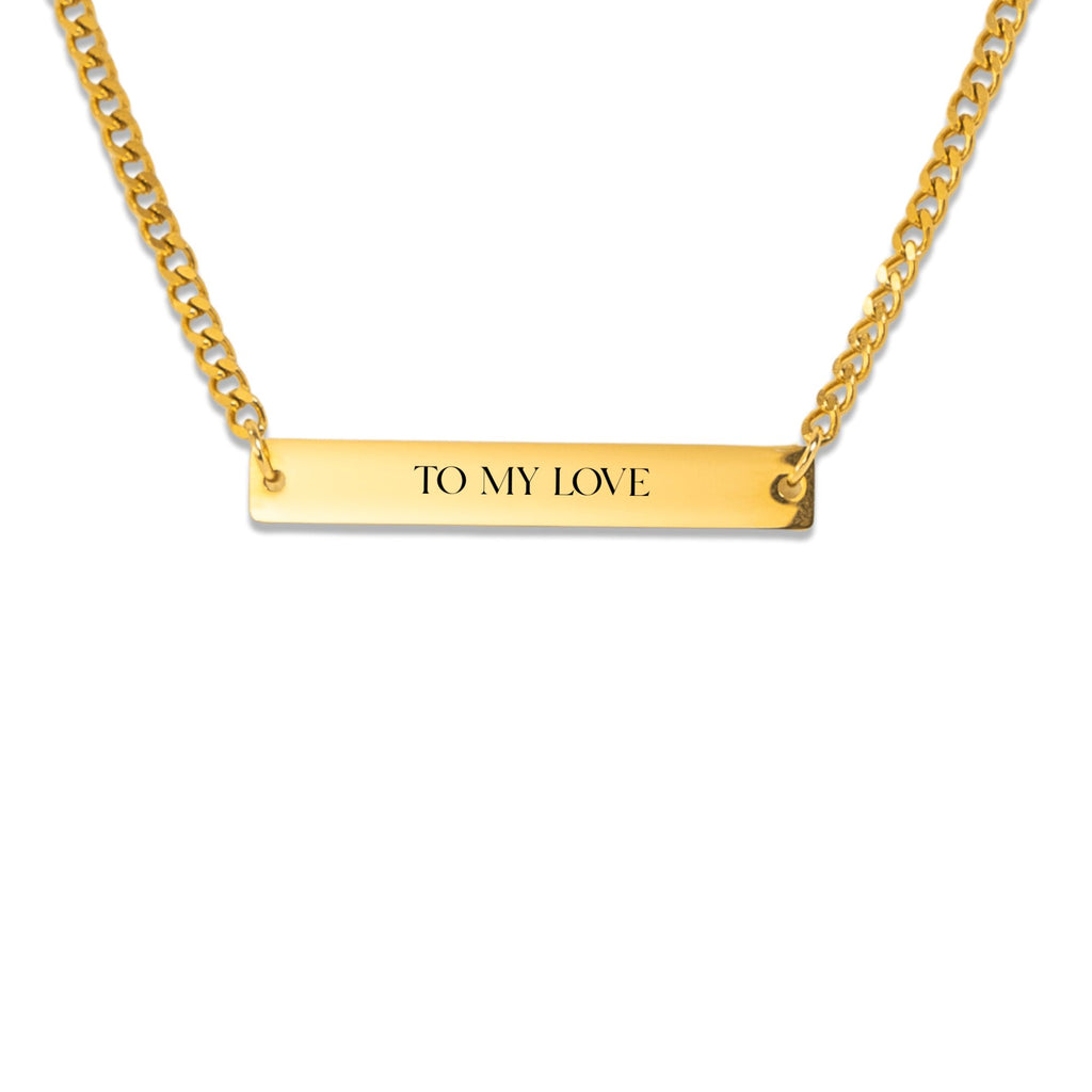 Custom Handwritten Design - Cuban Chain Vertical Bar Necklace