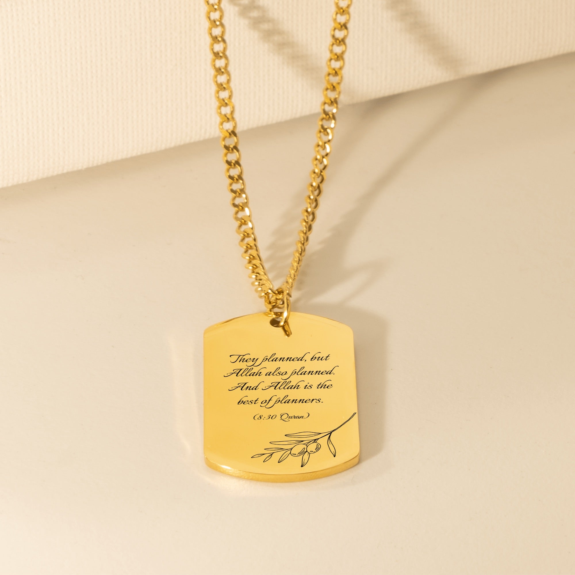 The Olive Tree Branch – Cuban Chain Tag Necklace [8:30]