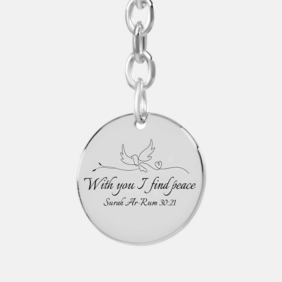 "With You I Find Peace" – Ar-Rum 30:21 – Coin Keychain