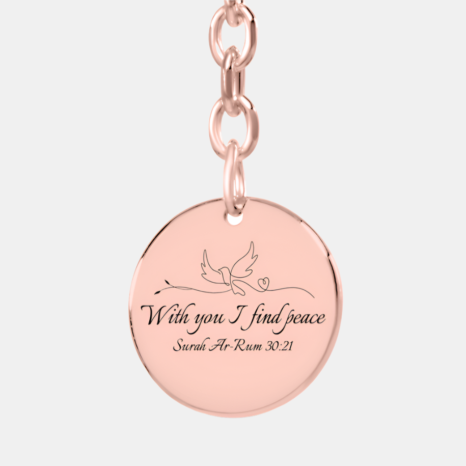 "With You I Find Peace" – Ar-Rum 30:21 – Coin Keychain