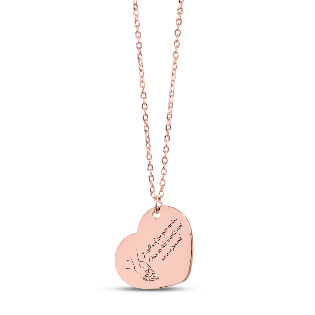 "I will ask for you twice" - Fine Chain Heart Necklace