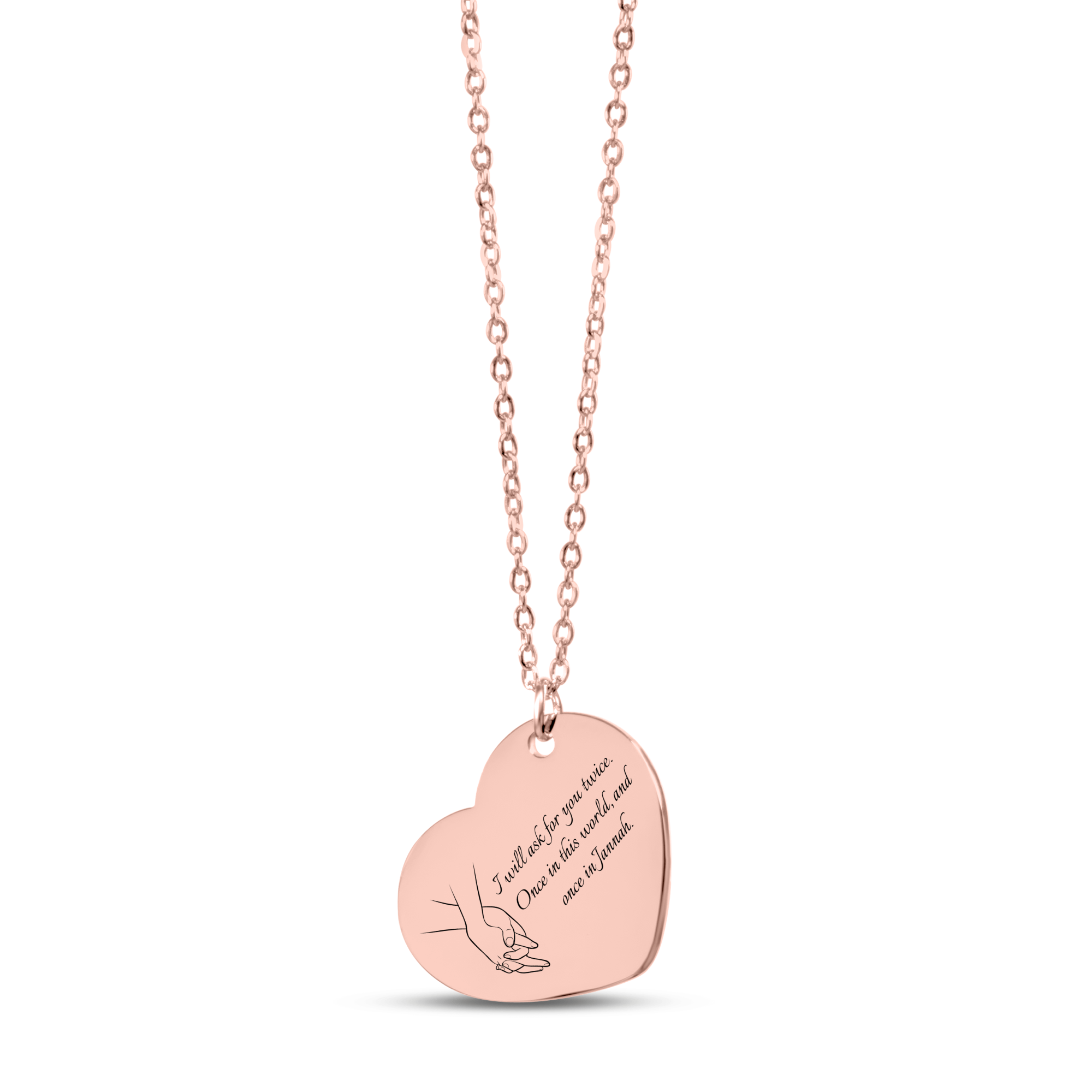 "I will ask for you twice" - Fine Chain Heart Necklace