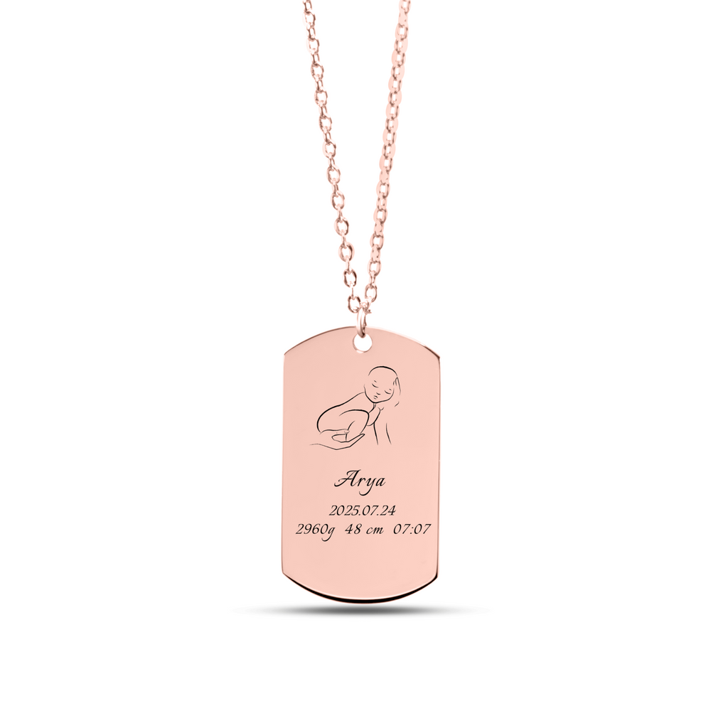 Custom Birth Gift - Tag Necklace