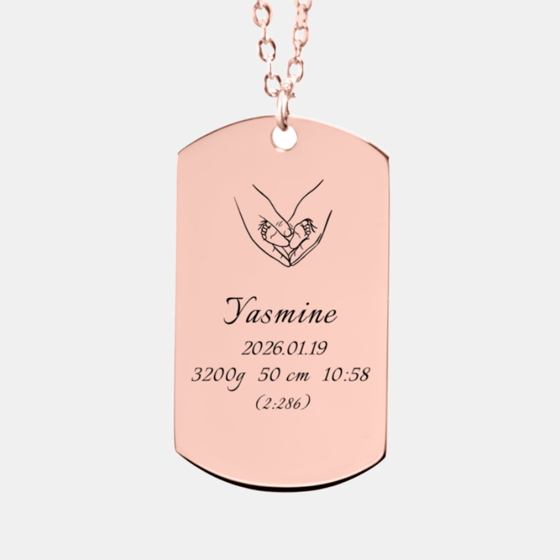 Your arrival changed everything – Fine Chain Tag Necklace (Personalized)