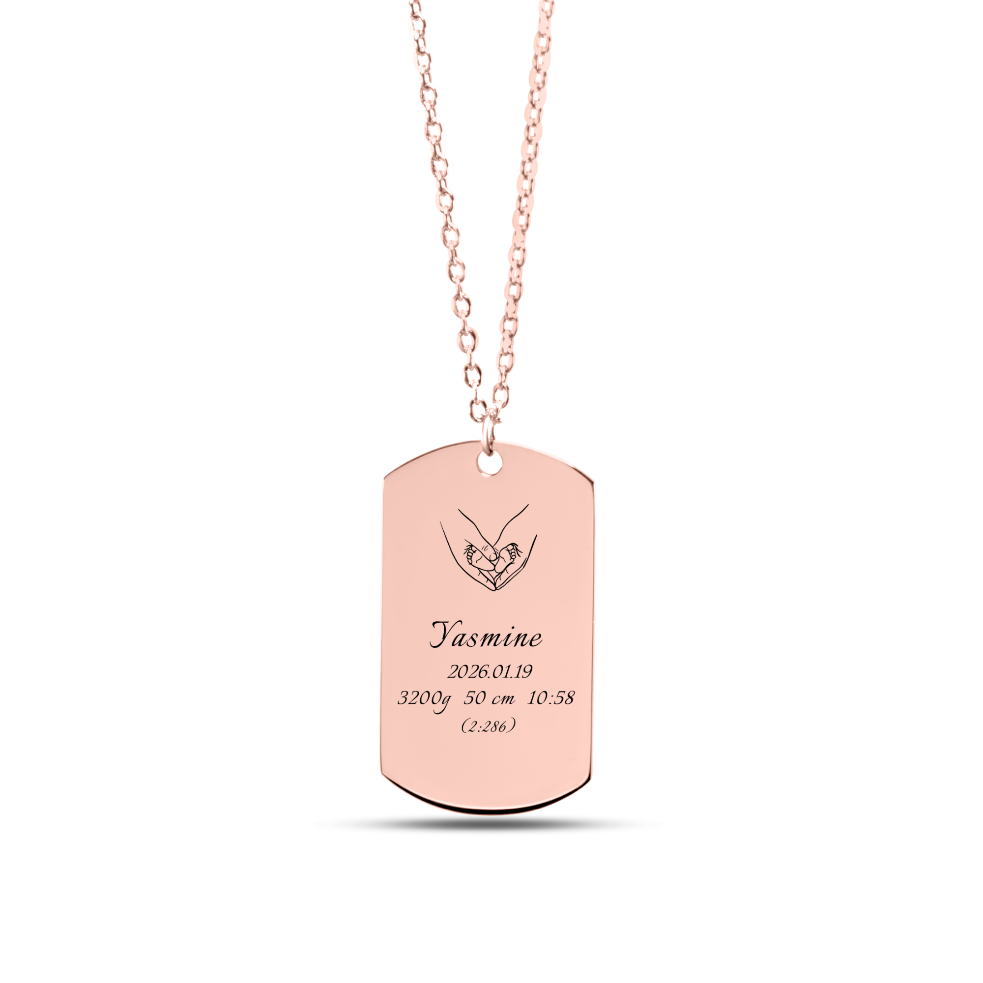 Your arrival changed everything – Fine Chain Tag Necklace (Personalized)