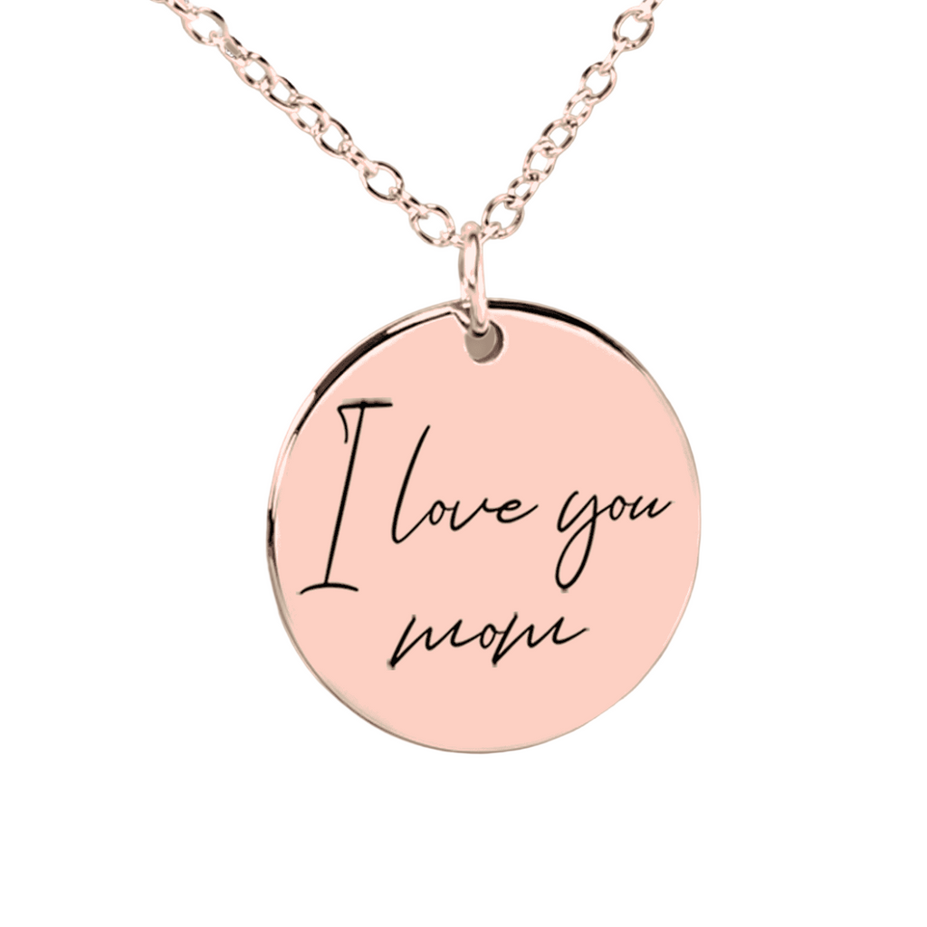 Custom Handwritten Note - Fine Chain Coin Necklace