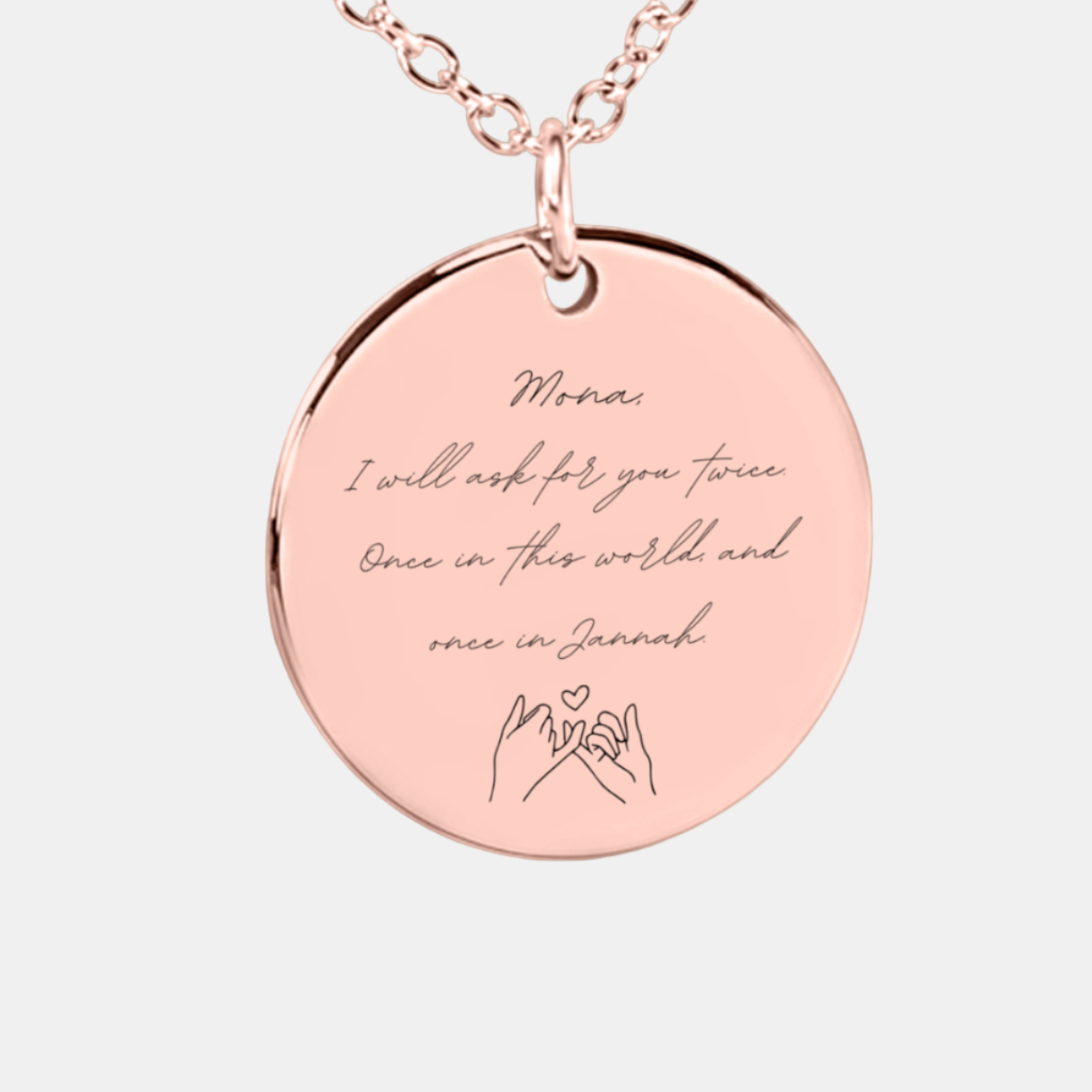"I will Ask For You Twice" - Fine Chain Round Necklace