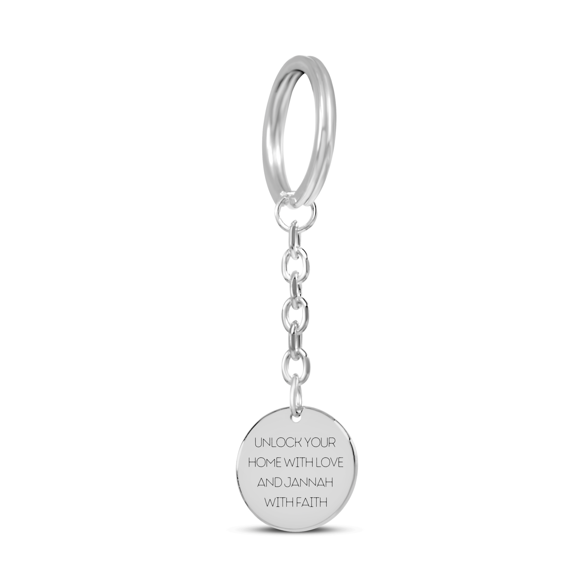 Unlock your home with love, and Jannah with faith - Coin Keychain