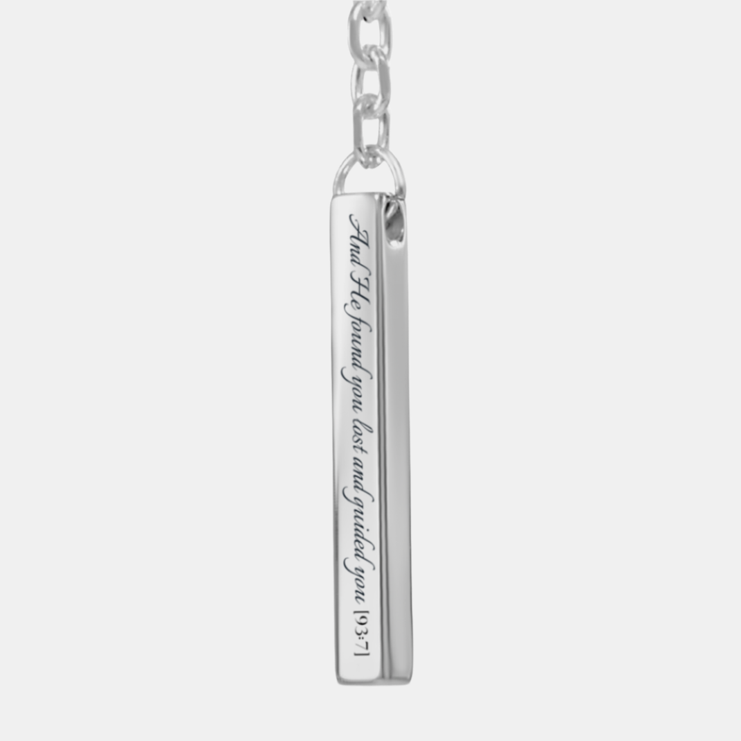 "And He found you lost and guided you [93:7]" - 3D Bar Keychain