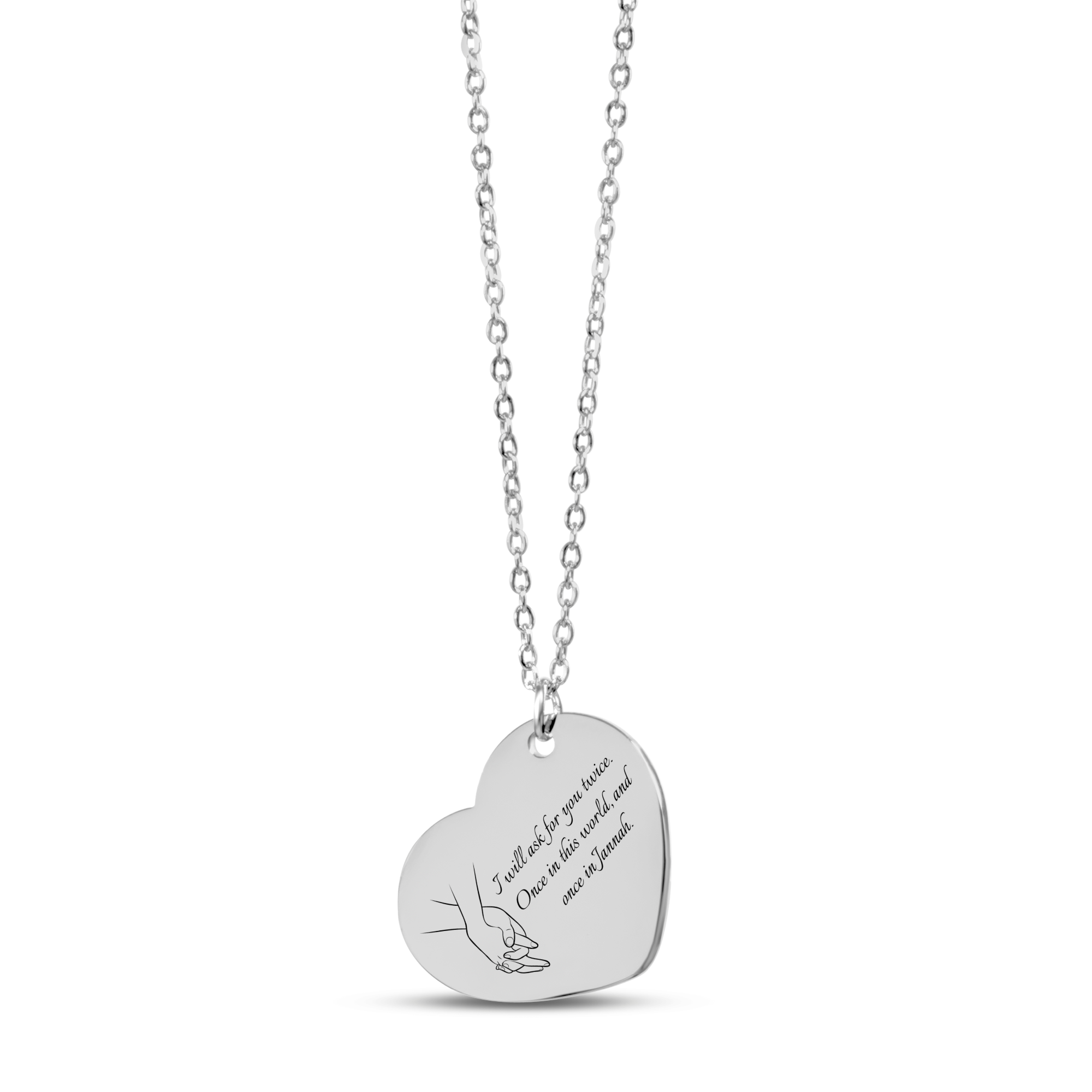 "I will ask for you twice" - Fine Chain Heart Necklace