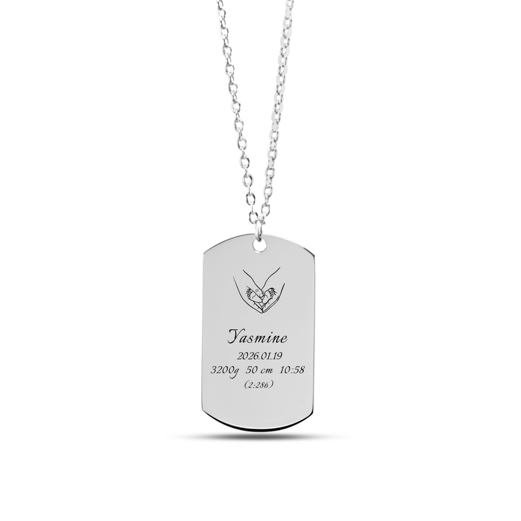 Your arrival changed everything – Fine Chain Tag Necklace (Personalized)