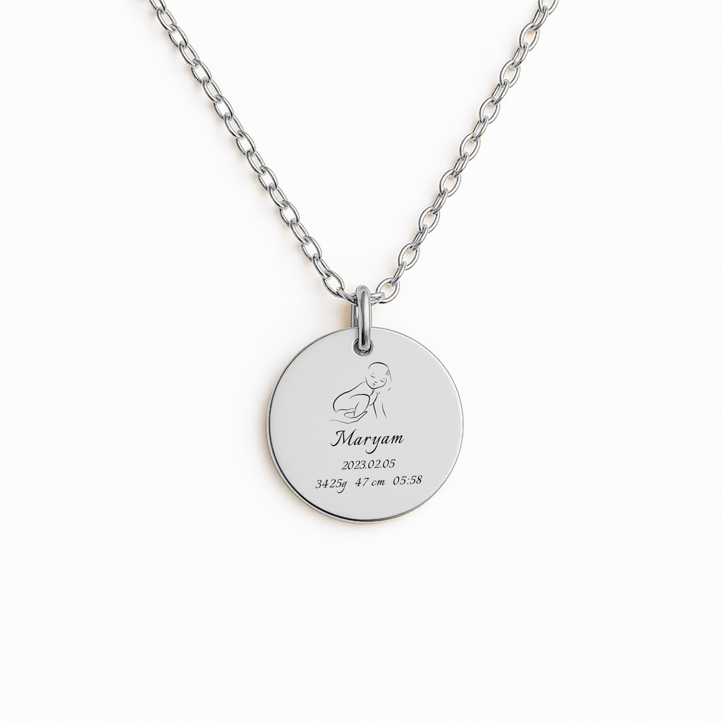 Birth Details – Fine Chain Round Necklace