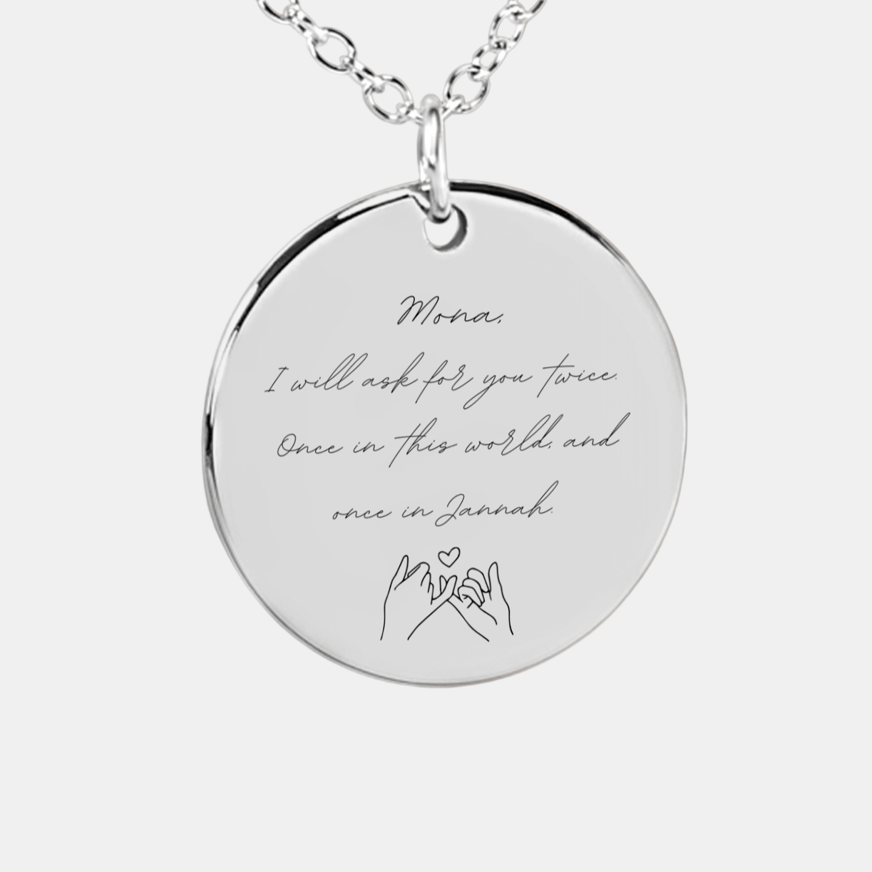 "I will Ask For You Twice" - Fine Chain Round Necklace
