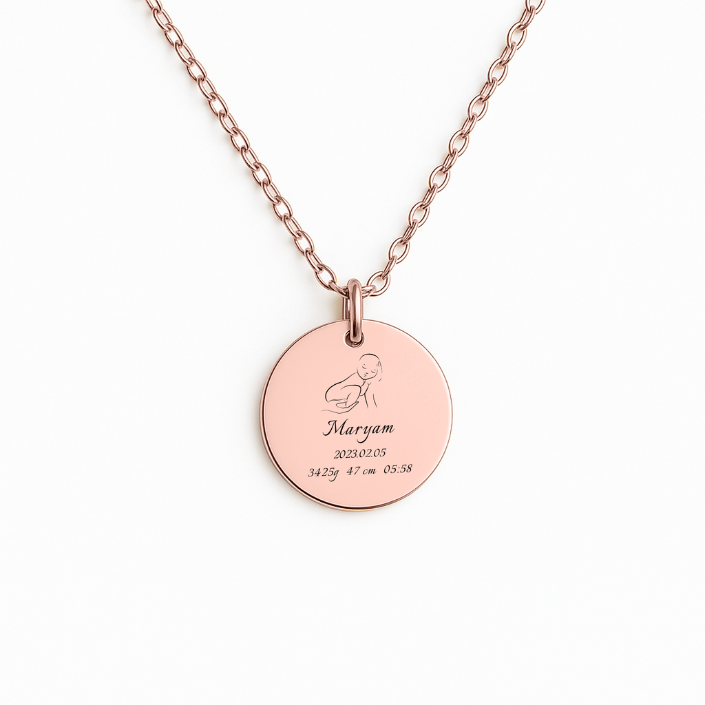 Birth Details – Fine Chain Round Necklace