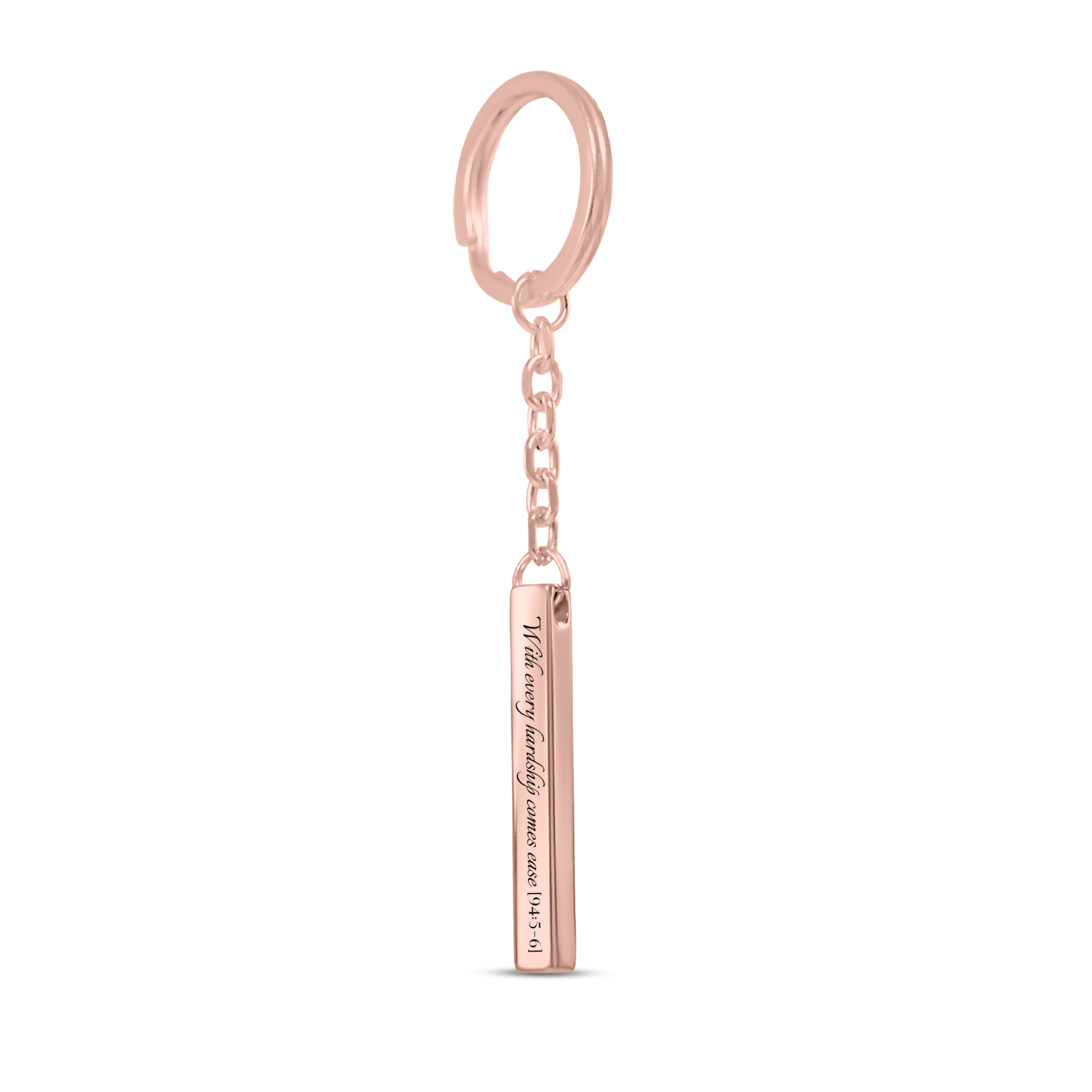"With Every Hardship Comes Ease [94:5-6]" - 3D Bar Keychain