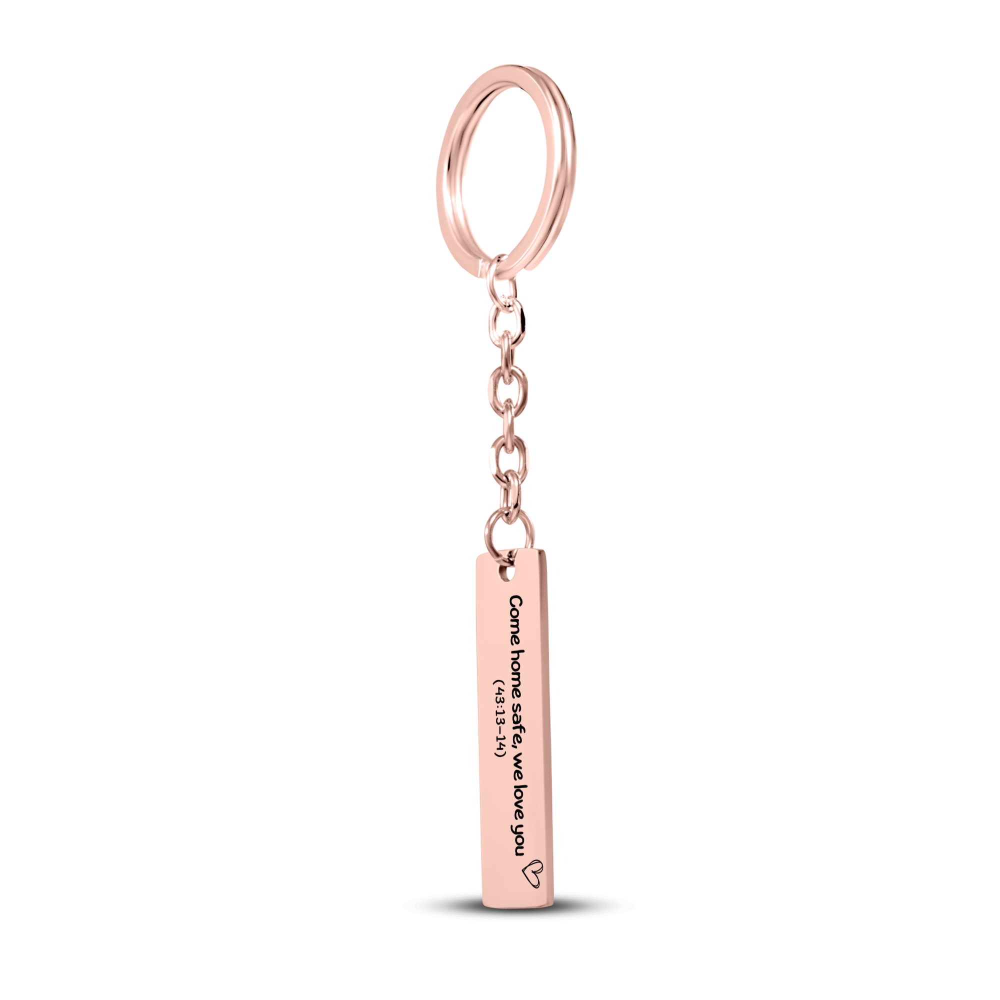Come Home Safe - Handwriting Engraved Bar Keychain